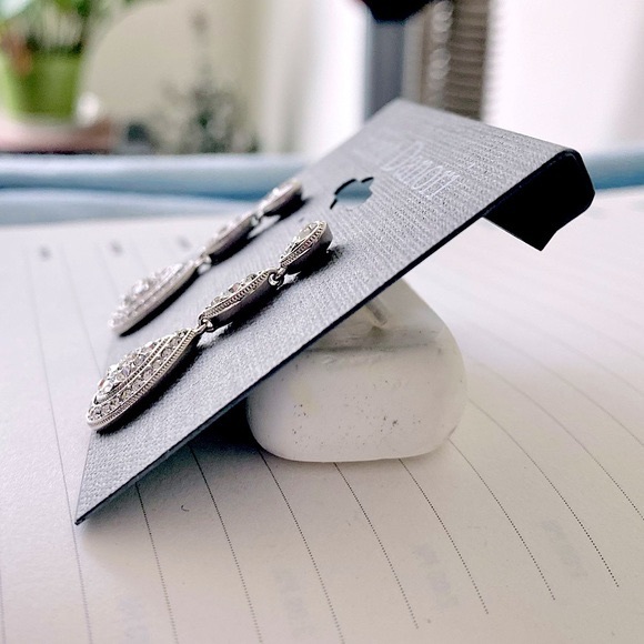 Eliot Danori Silver-tone Raindrop Crystal Earrings - Picture 5 of 10